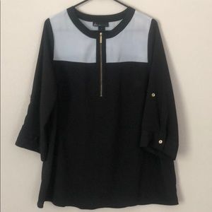 Lane Bryant 3/4 Sleeve Color Block Blouse